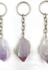 KEY CHAIN-ROUGH POINT AMETHYST 1" - Price for 1 Keychain
