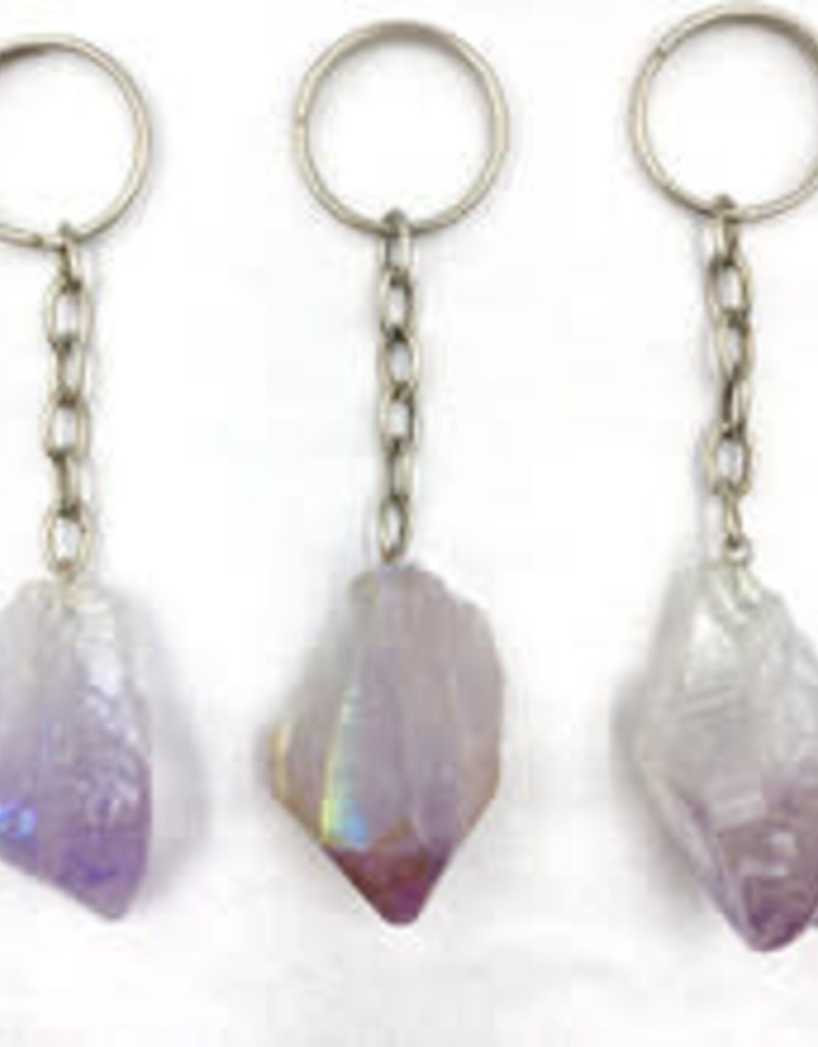 KEY CHAIN-ROUGH POINT AMETHYST 1" - Price for 1 Keychain