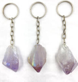 KEY CHAIN-ROUGH POINT AMETHYST 1" - Price for 1 Keychain