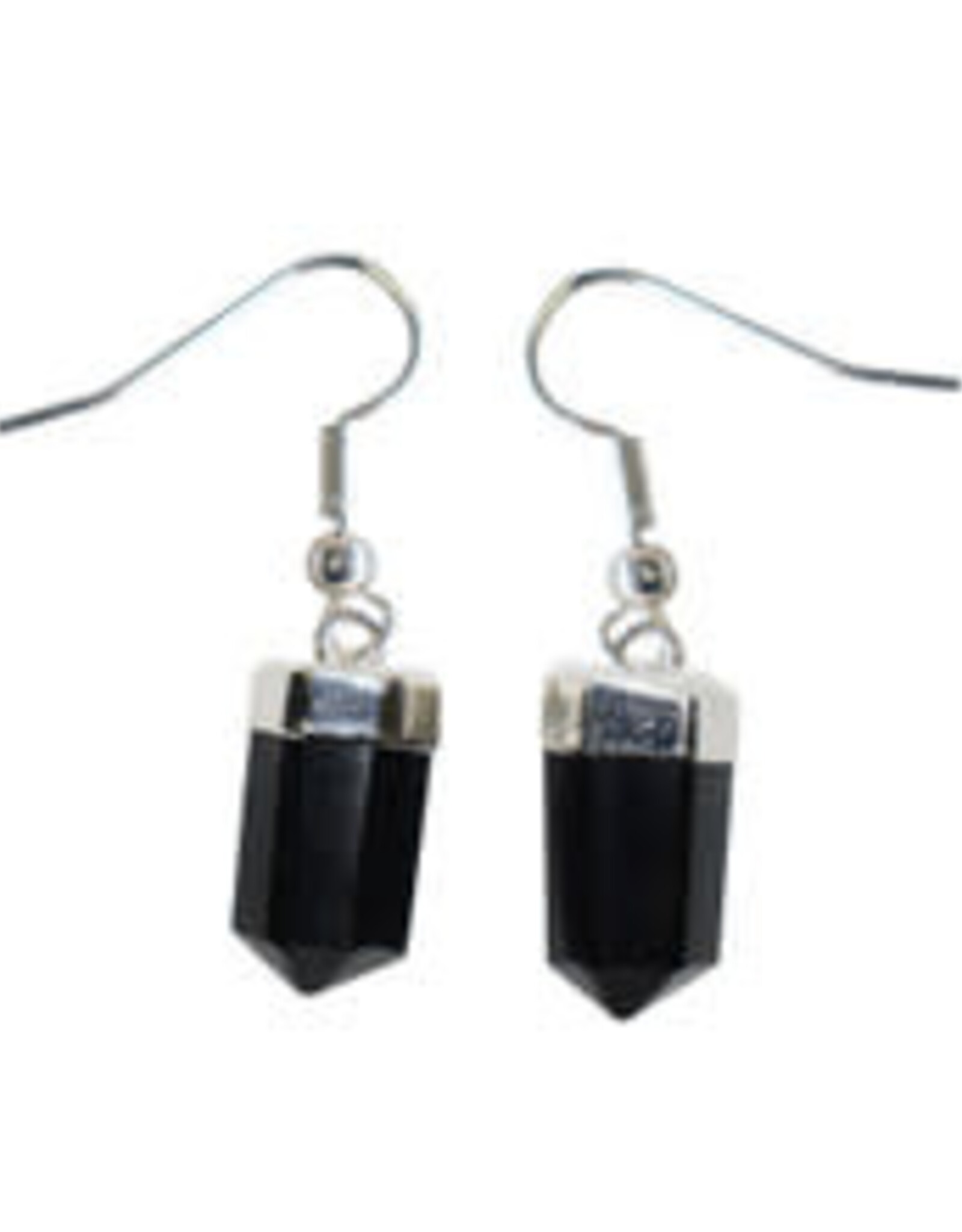 Black Obsidian Polished Point Earrings