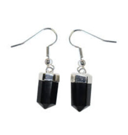 Black Obsidian Polished Point Earrings