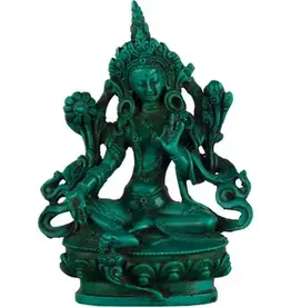 Polyresin Tara Figurine/Antique Turquoise-4.25"