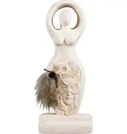 Gypsum Goddess Owl Statue 5.5"