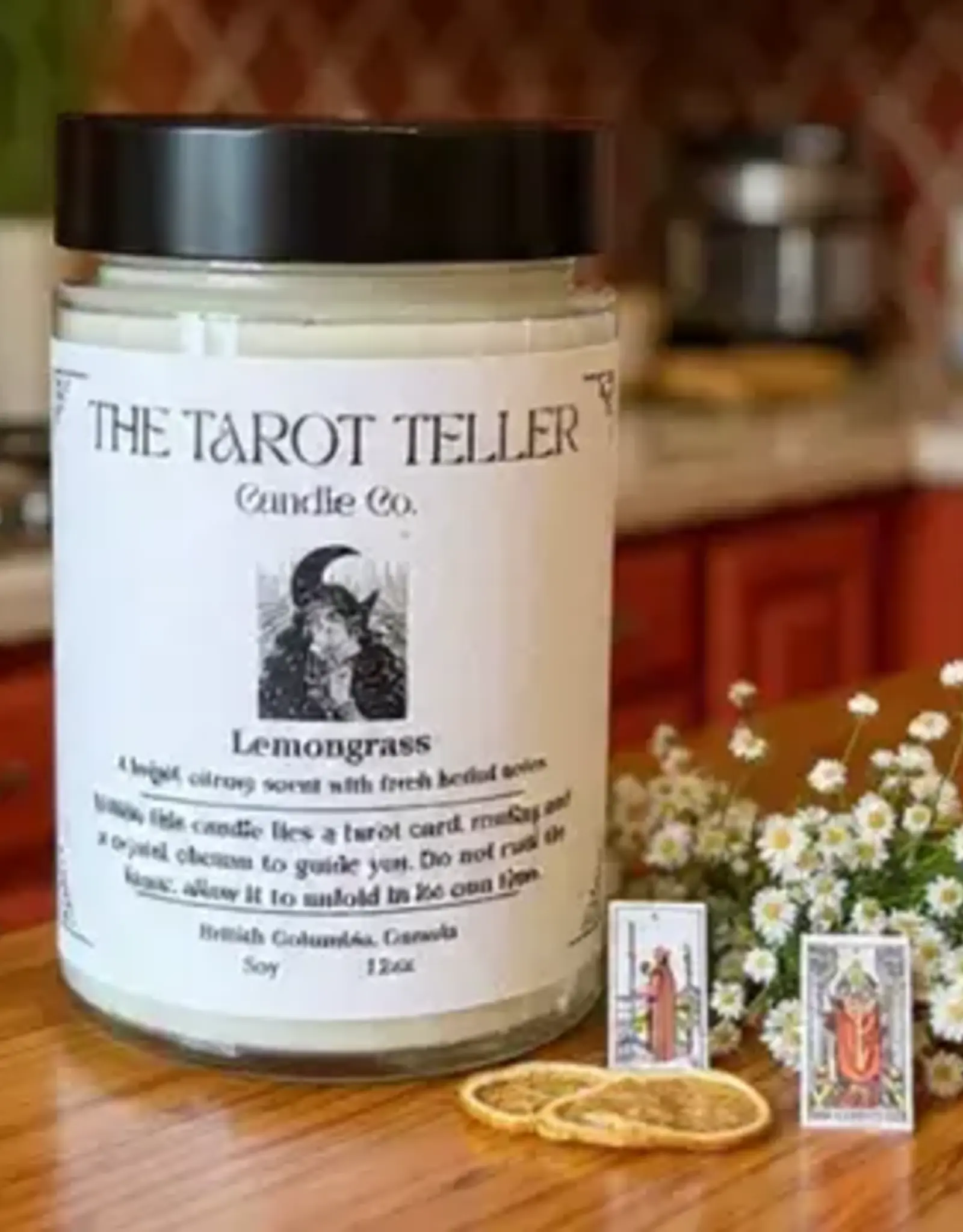Tarot Candle - Tarot Card, Crystal, Fortune in a Candle