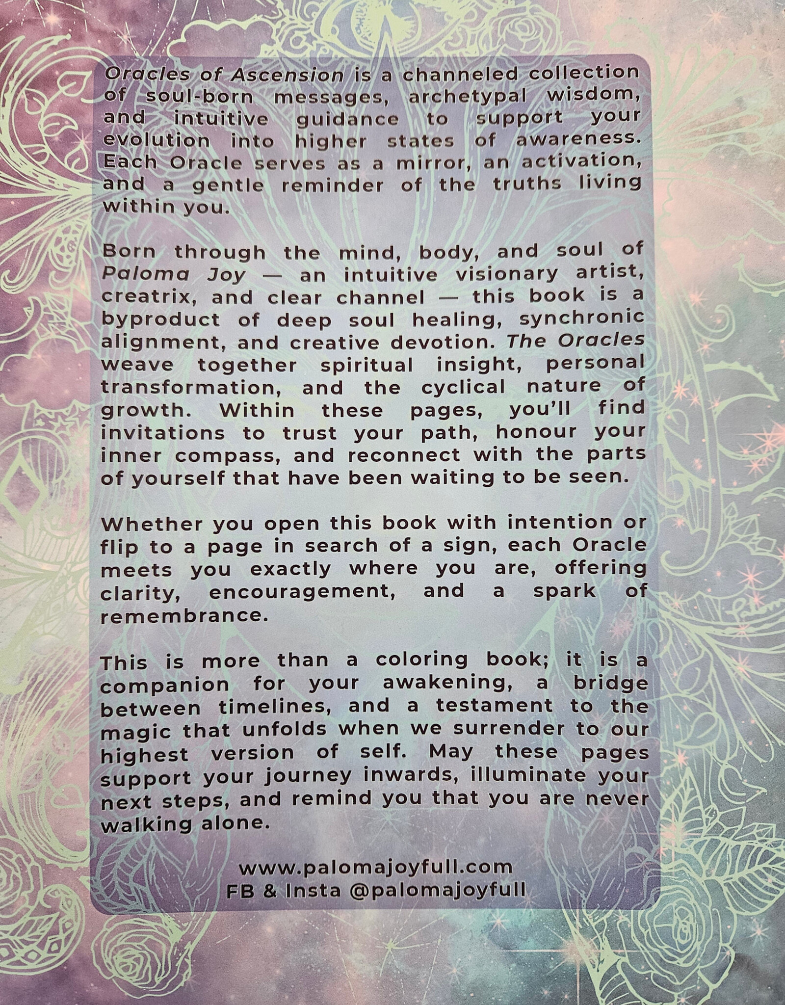 Paloma Joy Oracles of Ascension Work/Colouring Book