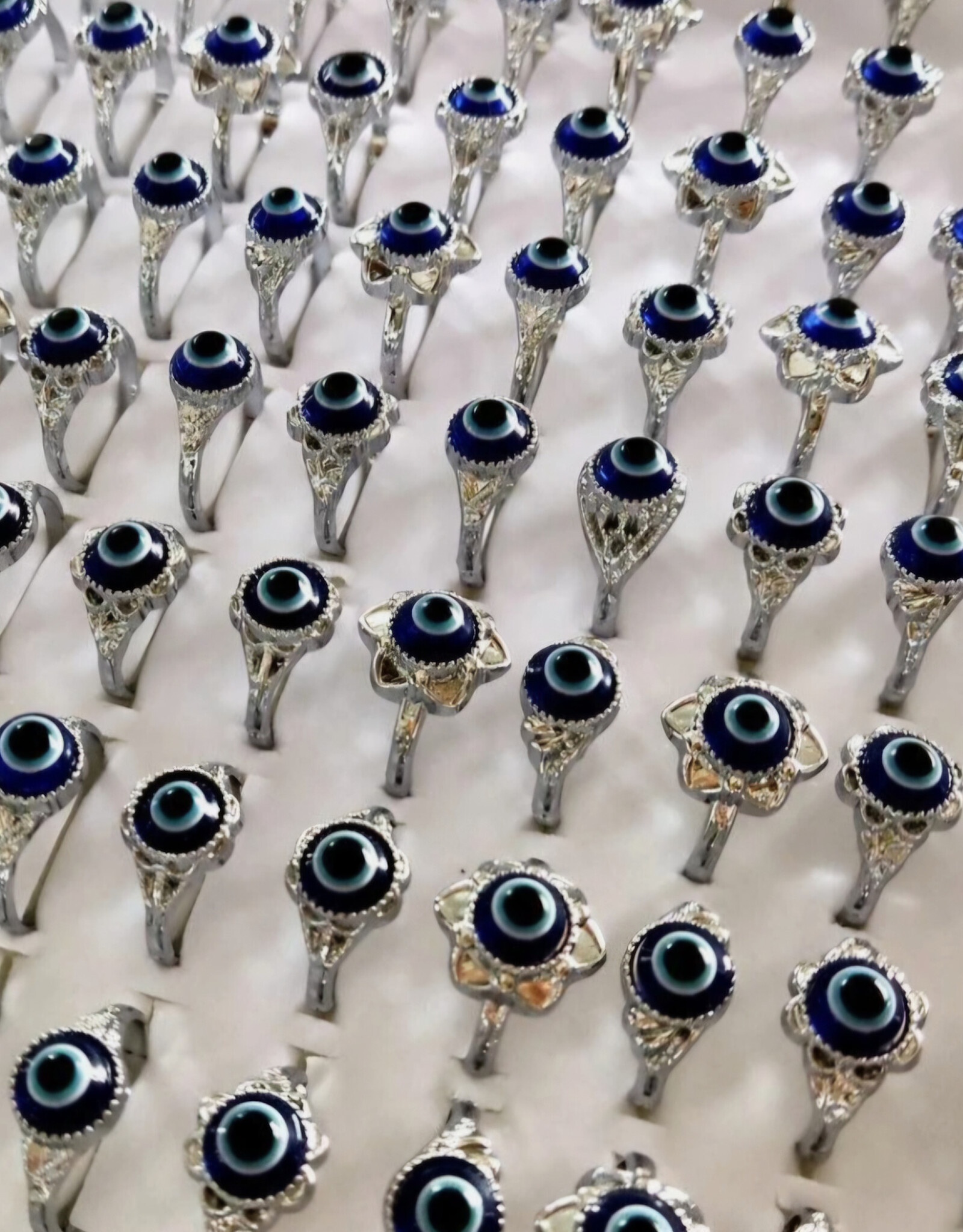Evil Eye Silver Alloy Ring Assorted Sizes