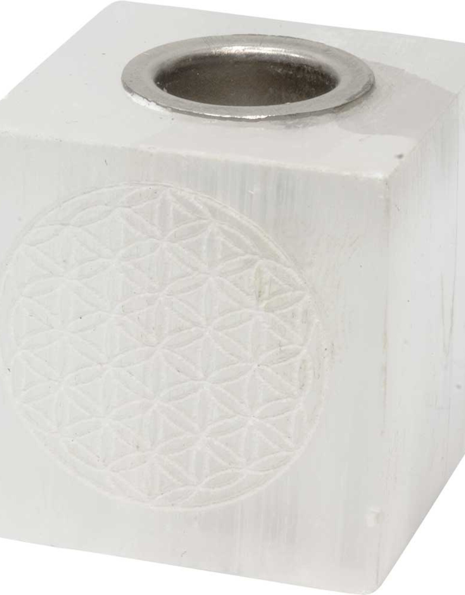 Selenite (Satin Spar) Ritual Candle Holder Square - 3cm
