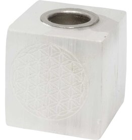 Selenite (Satin Spar) Ritual Candle Holder Square - 3cm