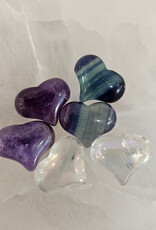 Puff Heart, Amethyst, Angel Aura, Fluorite 25mm