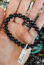 Jet Round Bracelet 8mm