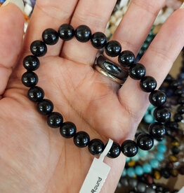 Jet Round Bracelet 8mm
