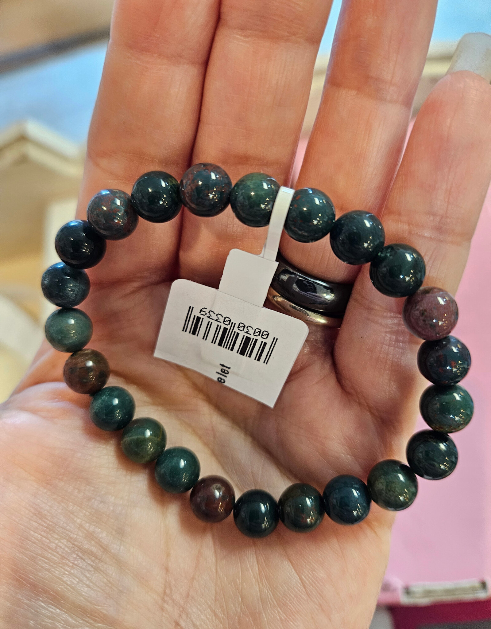 Bloodstone Round Bracelet 8mm