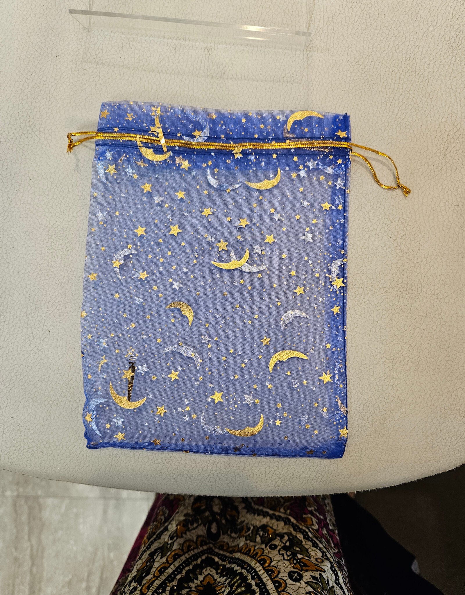 Organza Bags Large 13cm x 18cm Blue Moon & Star