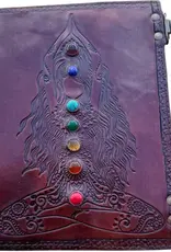 Kundalini Chakra Healing Embossed Leather Journal Two Side Lock
