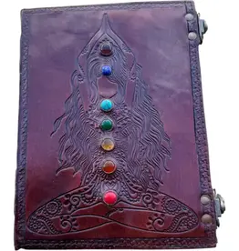 Kundalini Chakra Healing Embossed Leather Journal Two Side Lock