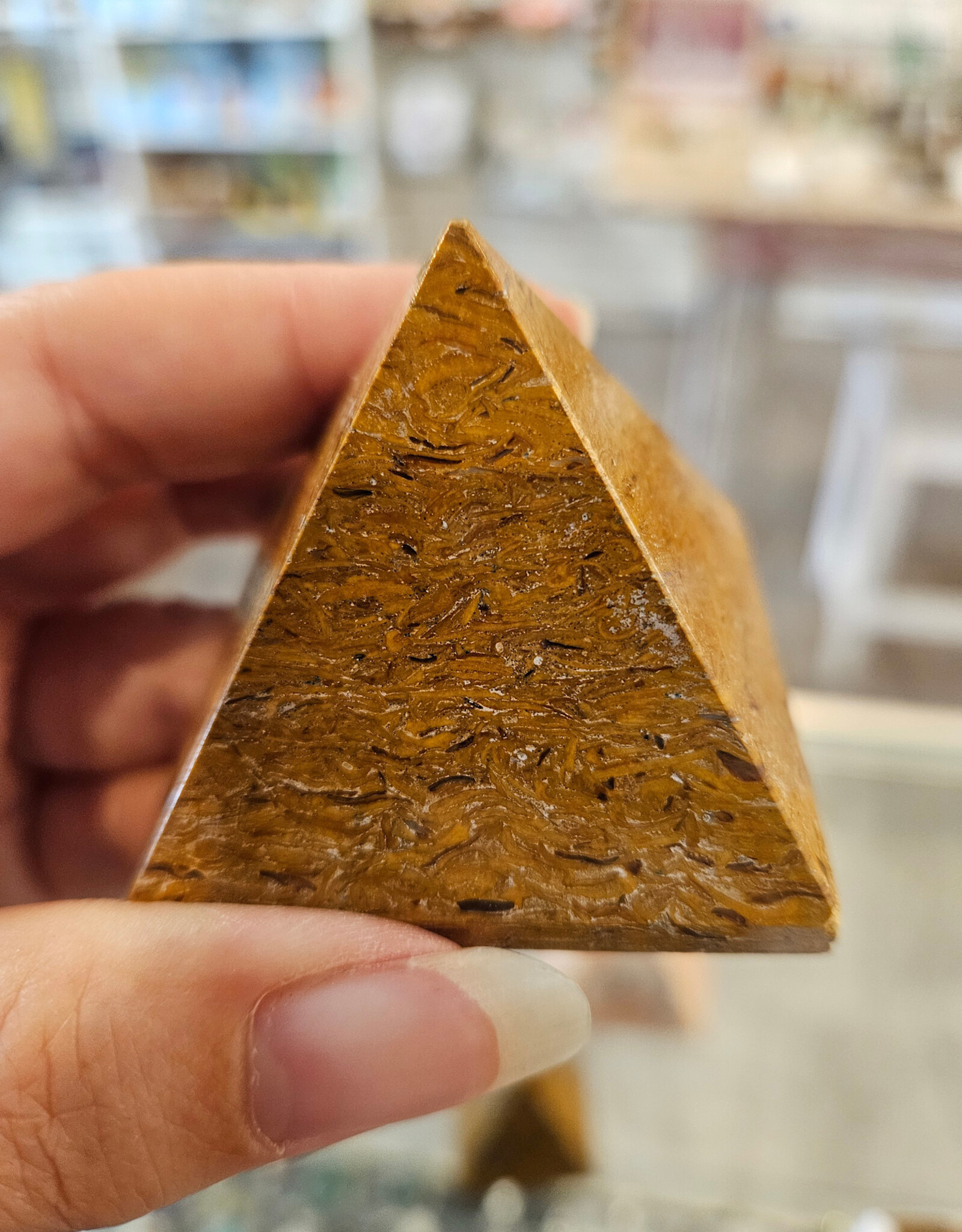PYRAMID-Miriam Stone (Calligraphy/Elephant Skin) Jasper