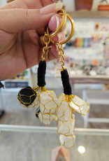 Black Tourmaline/Selenite Key Chain