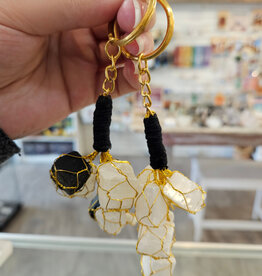 Black Tourmaline/Selenite Key Chain