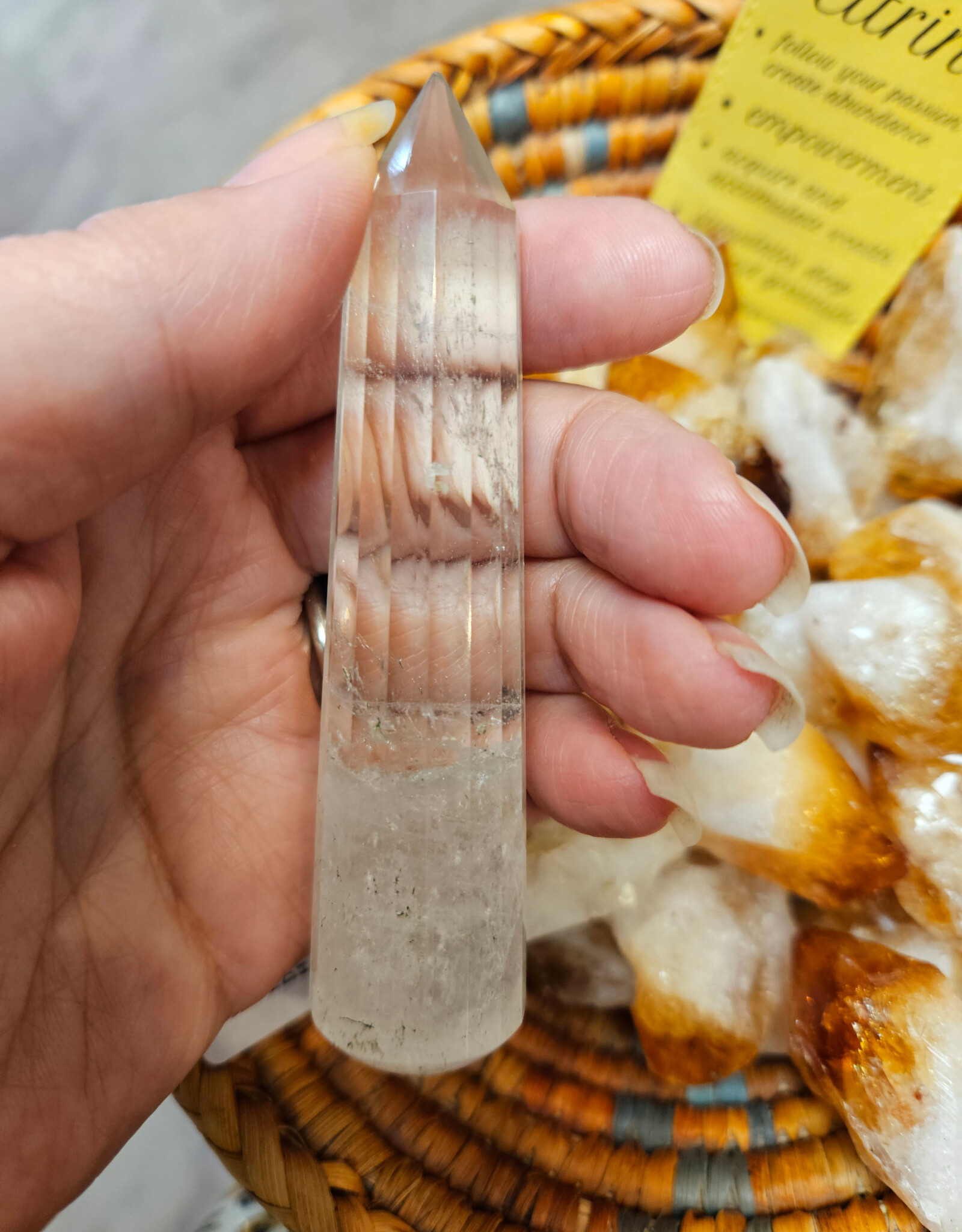 16 Faceted Clear Quartz Specialized Pranic Healing Wand - Natural Himalayan