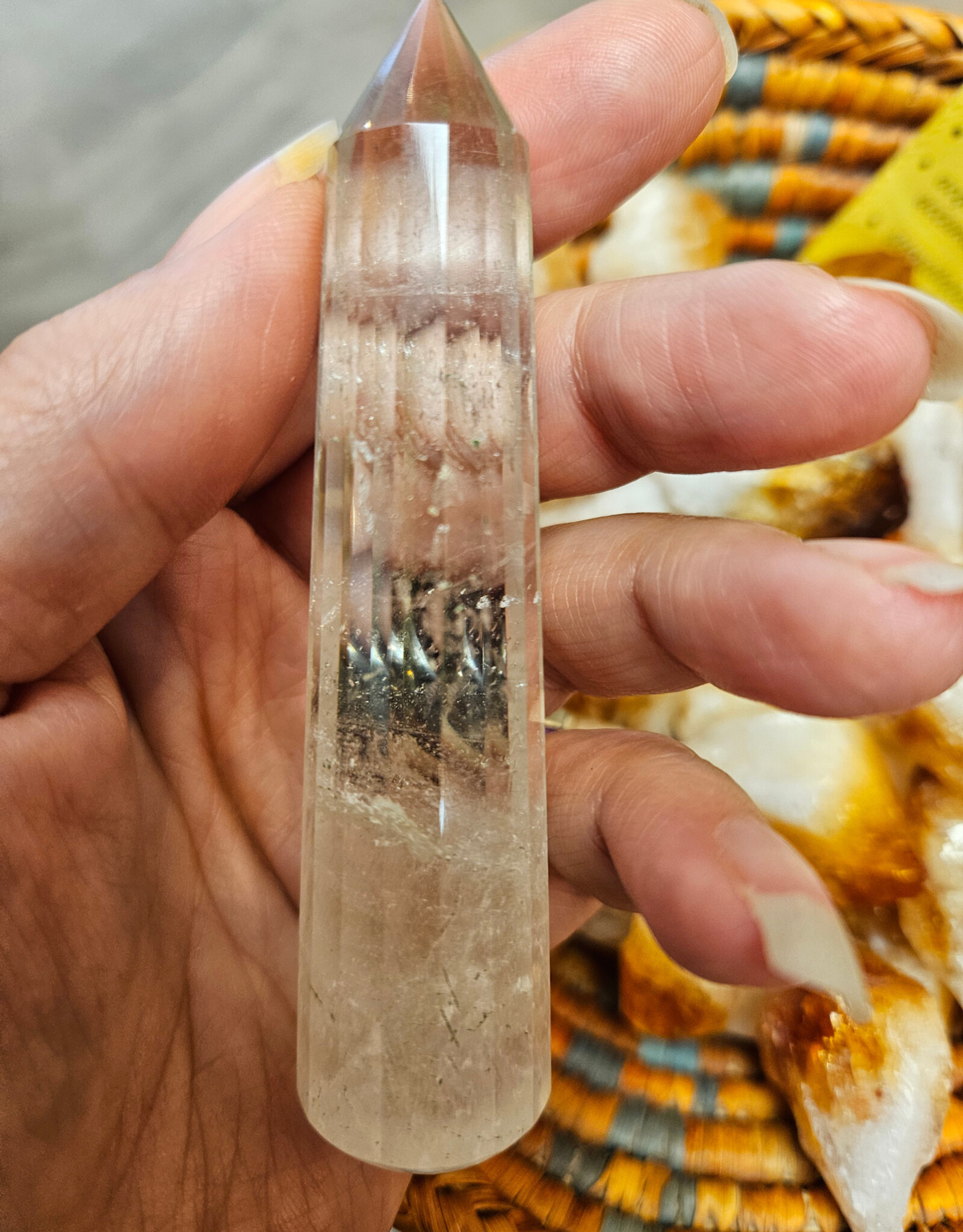 16 Faceted Clear Quartz Specialized Pranic Healing Wand - Natural Himalayan