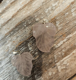 Rose Quartz Leaf Pendant
