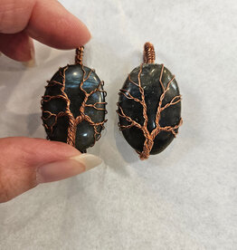 Labradorite Copper Wire Pendant