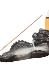 CERAMIC INCENSE HOLDER/BACKFLOW-SLEEPING DRAGON 2X5.25″L