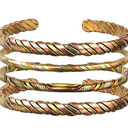 BRACELET – 3 METALS – INTERTWINED – ADJUSTABLE - Assorted Designs