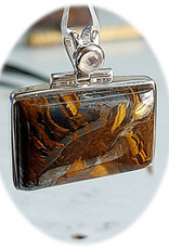 Tiger Iron w/Moonstone Pendant Sterling Silver
