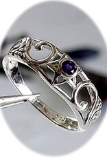 Silver Pentacle Amethyst Ring Sterling Silver