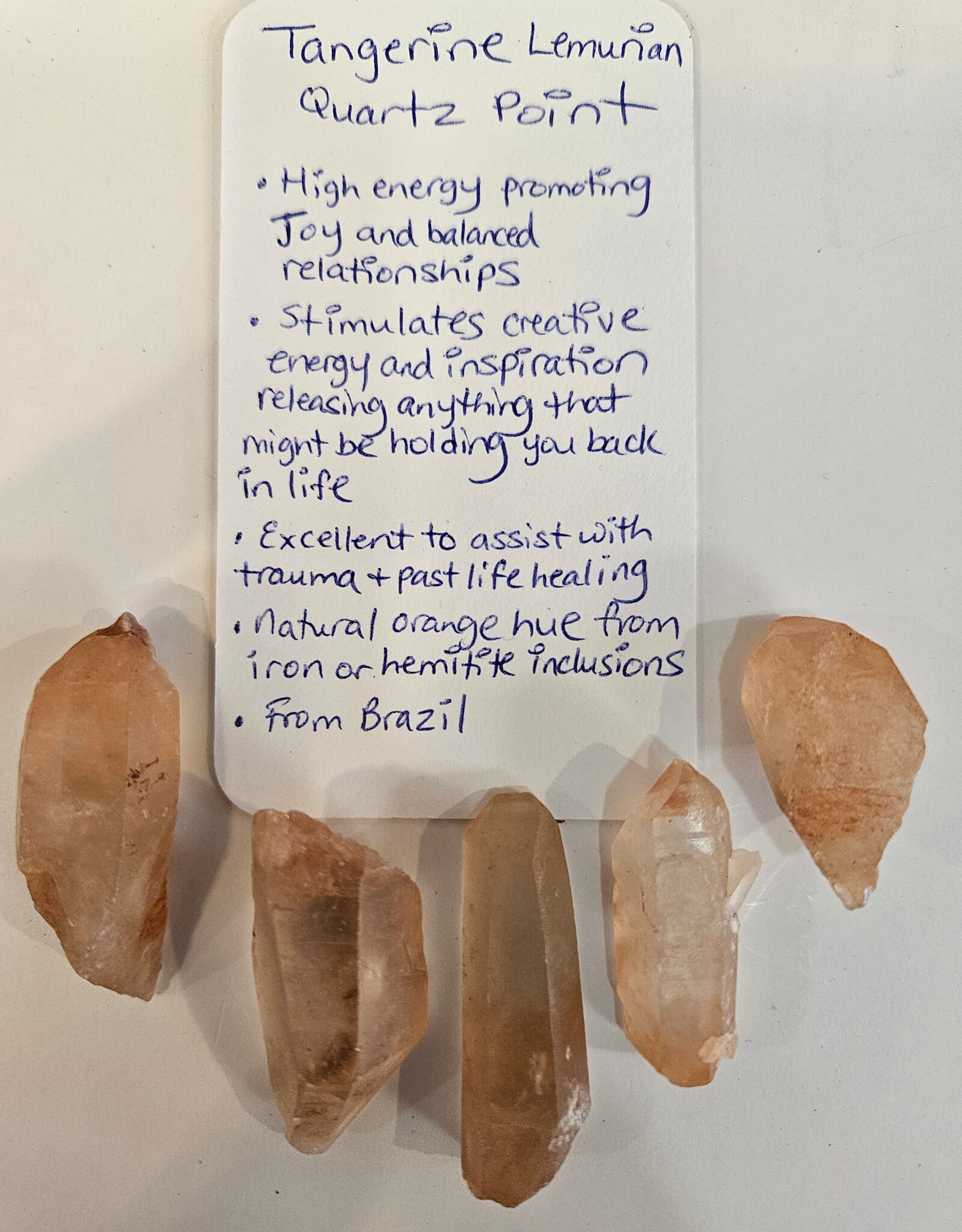 Tangerine Lemurian Quartz Point