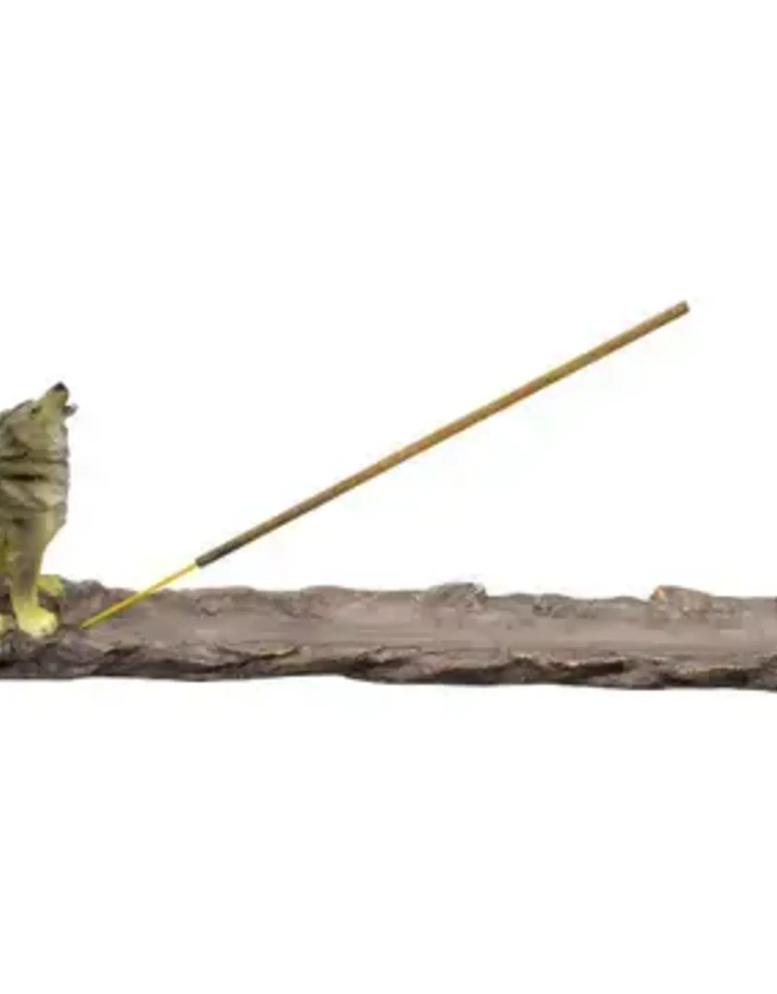 RESIN INCENSE HOLDER-WOLF 3.25HX11″L