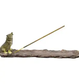 RESIN INCENSE HOLDER-WOLF 3.25HX11″L