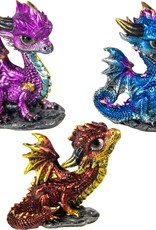 RESIN DRAGON FIGURINE-BABY STANDING MULTI COLOR 2.25″H - Price for One Dragon