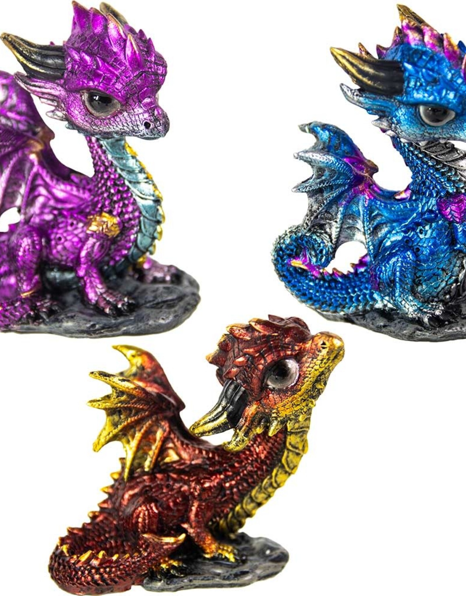 RESIN DRAGON FIGURINE-BABY STANDING MULTI COLOR 2.25″H - Price for One Dragon
