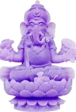 Ganesha statue in purple glow in the dark polyresin