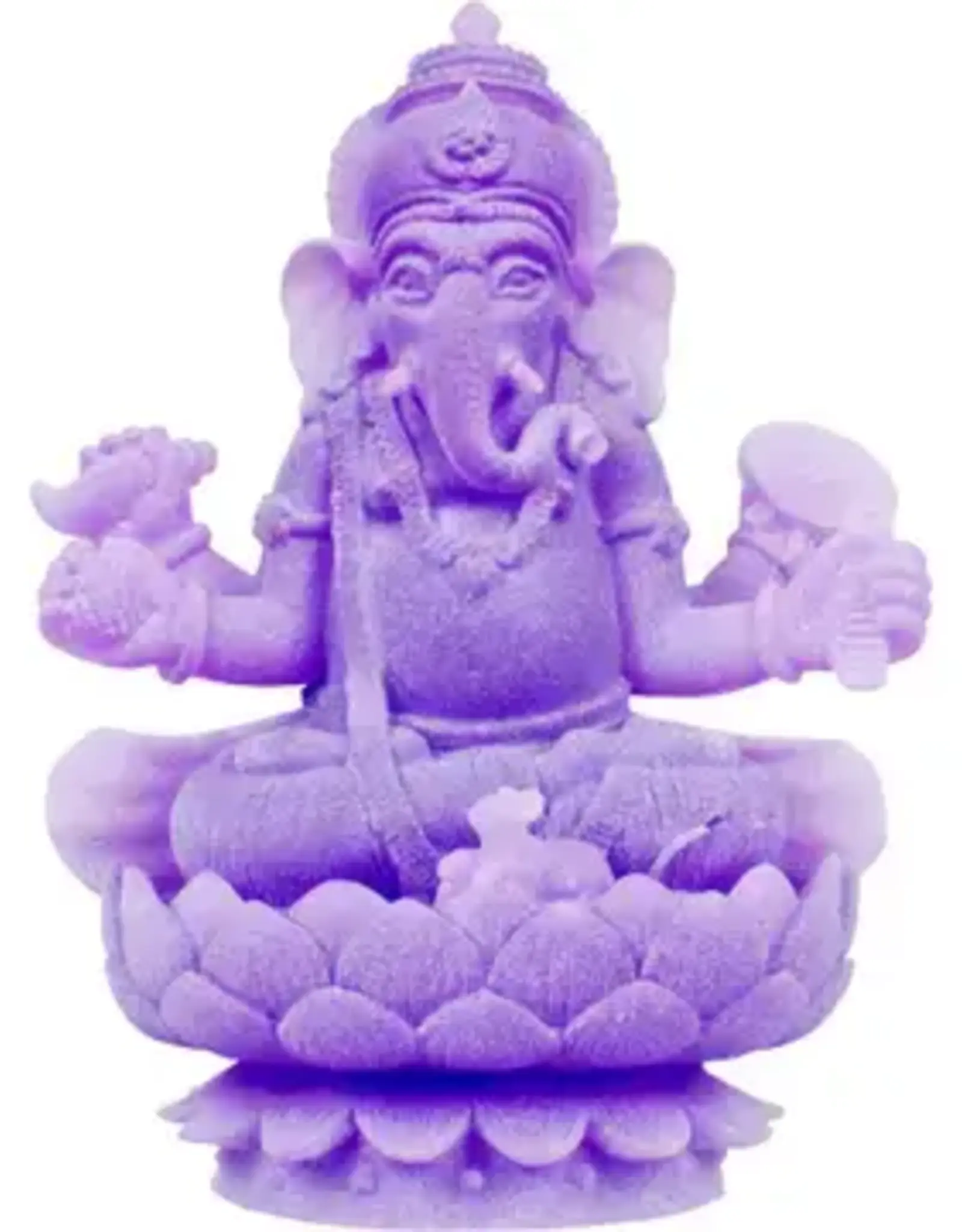 Ganesha statue in purple glow in the dark polyresin