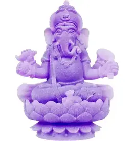 Ganesha statue in purple glow in the dark polyresin