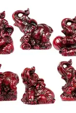 POLYRESIN ELEPHANT/RED-2″H - 1 Elephant
