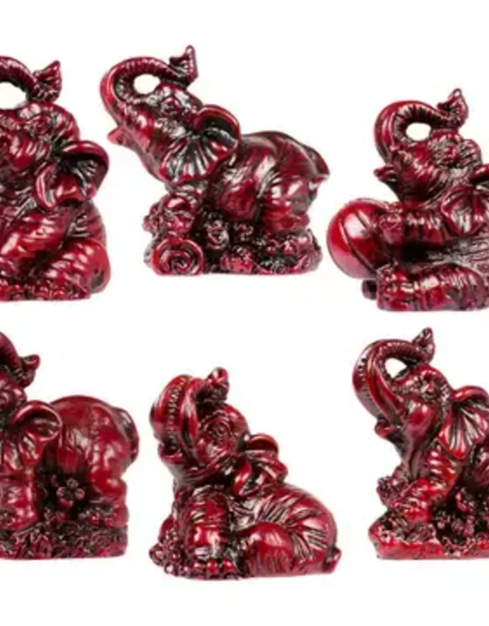 POLYRESIN ELEPHANT/RED-2″H - 1 Elephant