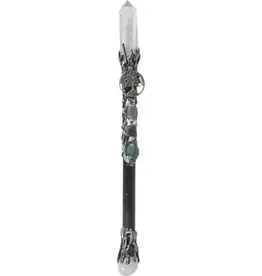 MAGICK WAND-CLEAR QTZ POINT W/METAL TREE OF LIFE 10″L