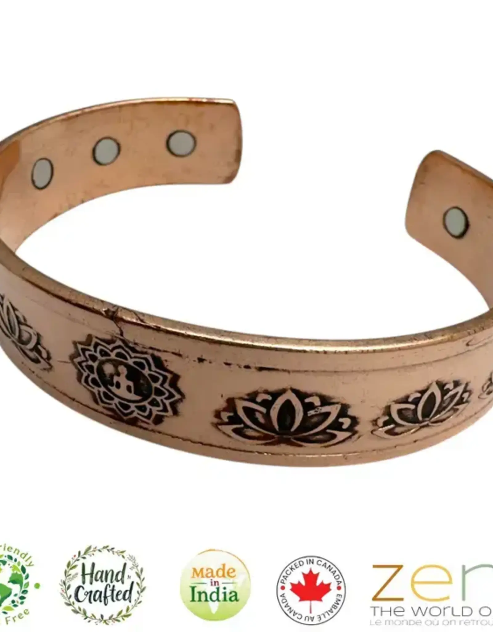 Pure Copper Buddha & Lotus Magnetic Bracelet