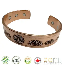 Pure Copper Buddha & Lotus Magnetic Bracelet