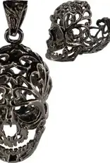 Pendant-Skull Cage-Tumbled Stones