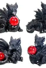 Resin Mini Dragon Figurines-W/Red Sphere
