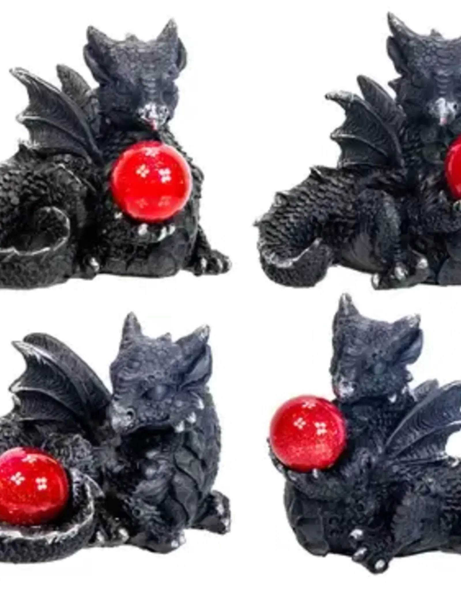 Resin Mini Dragon Figurines-W/Red Sphere