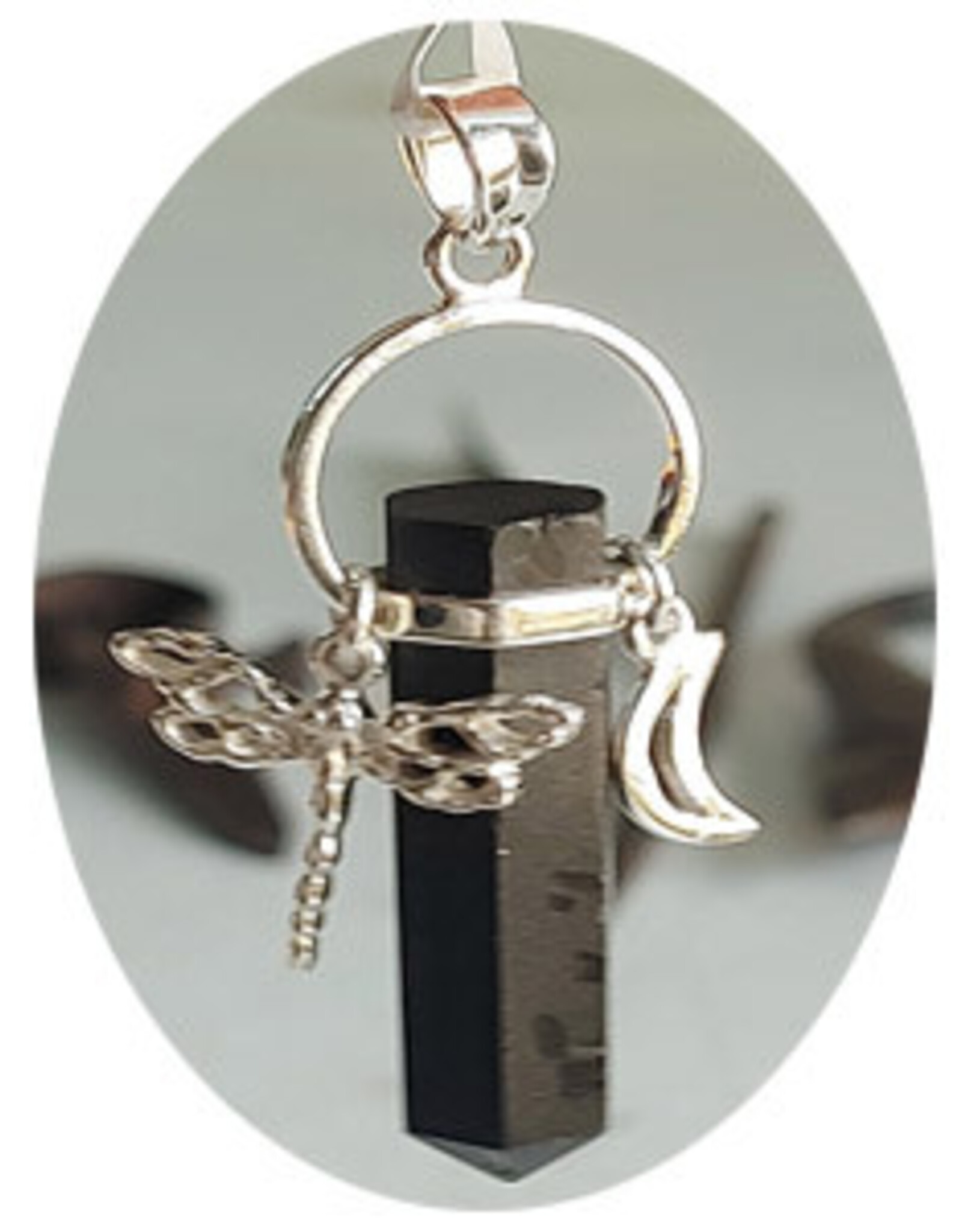 Bloodstone Point Pendant with Moon