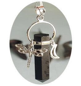 Bloodstone Point Pendant with Moon