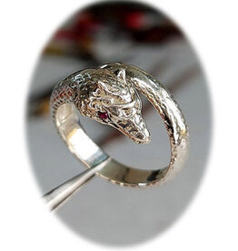 Garnet The Earth Dragon Sterling Silver Ring
