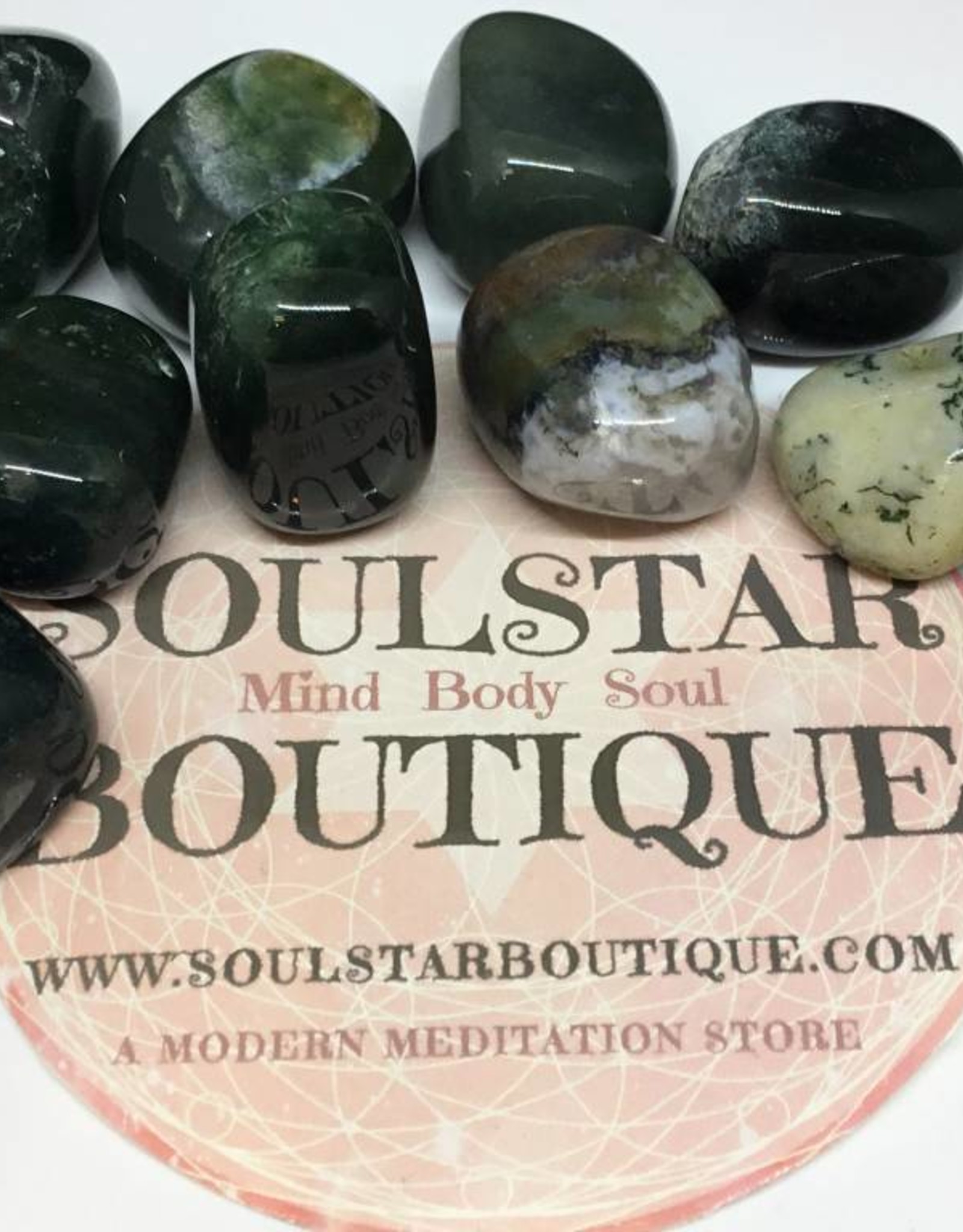 Moss Agate Tumbled Stone